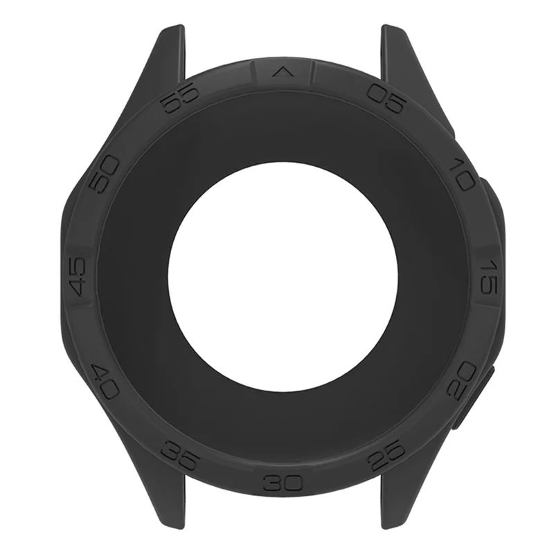 For Huawei Watch GT 6 46mm / GT 5 46mm / GT 4 46mm Protective Case Anti-Scratch Silicone Cover with Dial Plate - Black