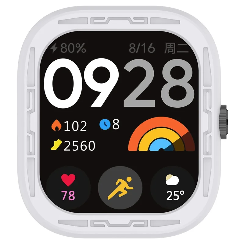 For Xiaomi Redmi Watch 4 Silicone Protective Cover Scratch-Resistant Watch Case - Grey