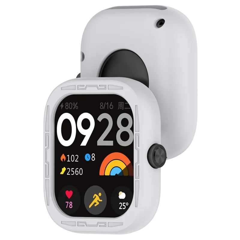 For Xiaomi Redmi Watch 4 Silicone Protective Cover Scratch-Resistant Watch Case - Grey