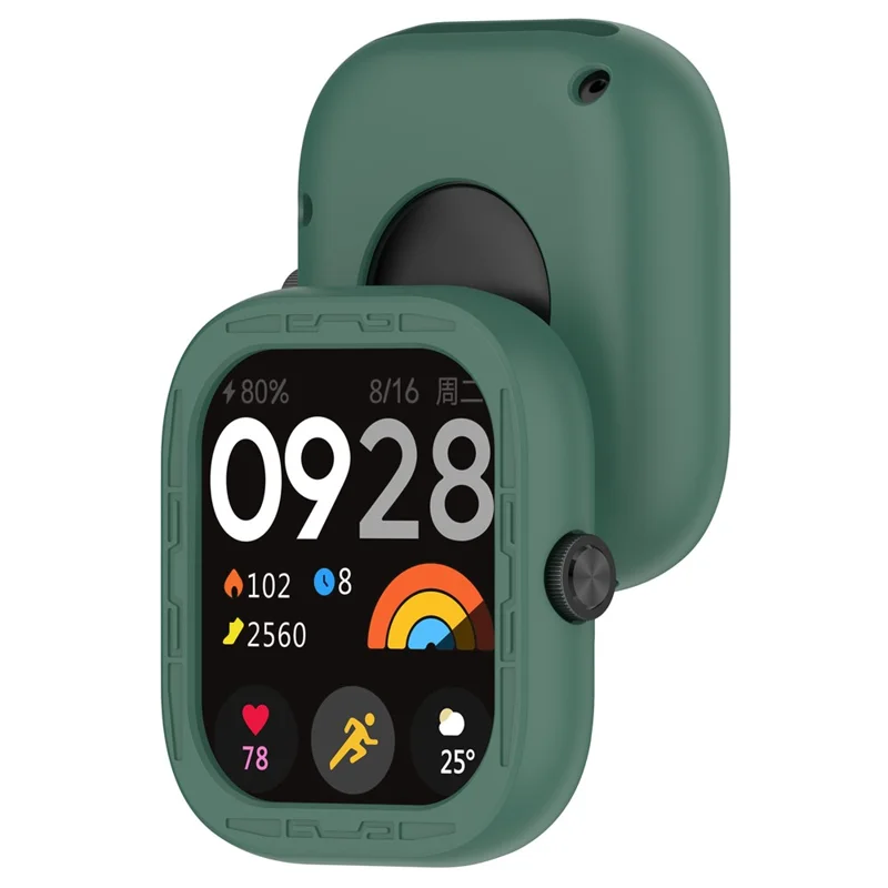 For Xiaomi Redmi Watch 4 Silicone Protective Cover Scratch-Resistant Watch Case - Dark Green