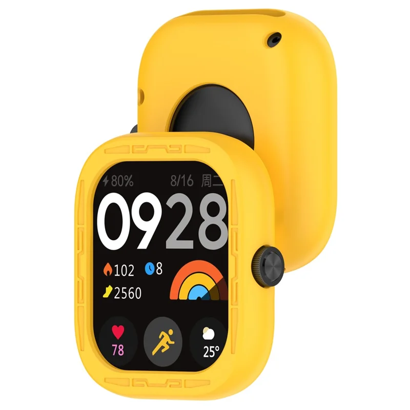 غطاء واقي سيليكون لساعة Xiaomi Redmi Watch 4 مقاوم للخدوش - أصفر