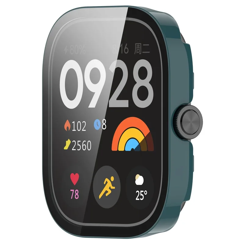For Xiaomi Redmi Watch 4 Full Protective Case PC Watch Cover with Tempered Glass Screen Protector - Green