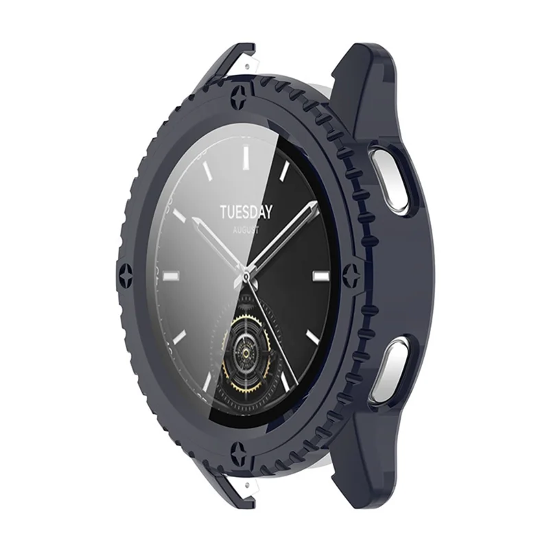 ENKAY HAT PRINCE For Xiaomi Watch S3 Case with Tempered Glass Screen Protector Hard PC Watch Cover - Dark Blue