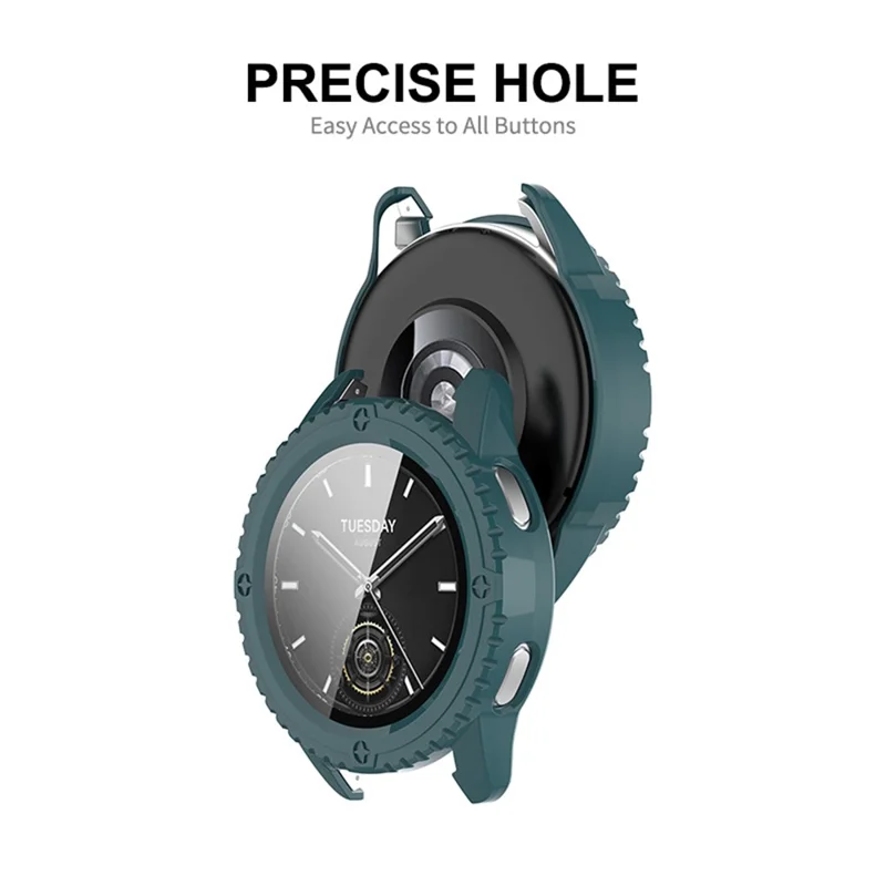 ENKAY HAT PRINCE For Xiaomi Watch S3 Case with Tempered Glass Screen Protector Hard PC Watch Cover - Dark Blue