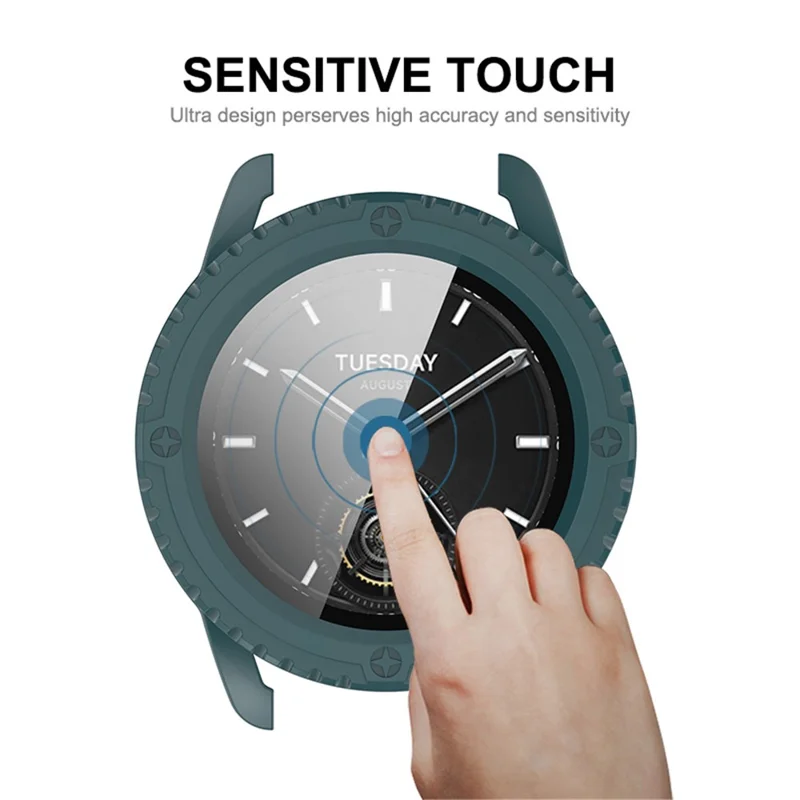 ENKAY HAT PRINCE For Xiaomi Watch S3 Case with Tempered Glass Screen Protector Hard PC Watch Cover - Dark Blue