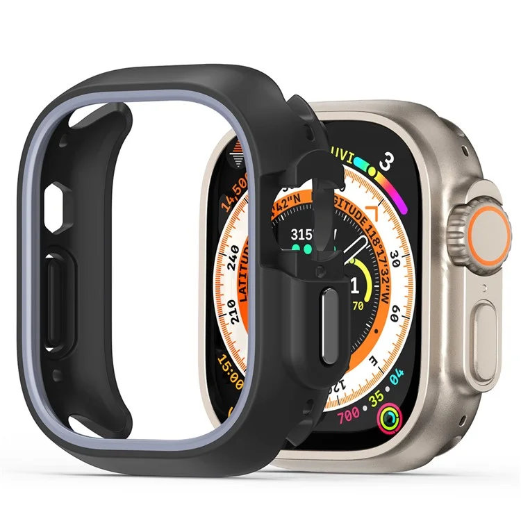 DUX DUCIS Bamo Series for Apple Watch Ultra 2 / Ultra 49mm Watch Case PC+TPU Cover - Black / Grey