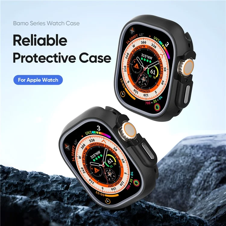 DUX DUCIS Bamo Series for Apple Watch Ultra 2 / Ultra 49mm Watch Case PC+TPU Cover - Black / Grey