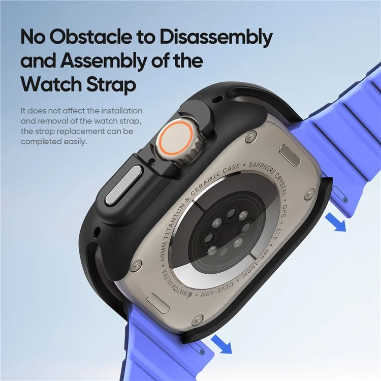 DUX DUCIS Bamo Series for Apple Watch Ultra 2 / Ultra 49mm Watch Case PC+TPU Cover - Black / Grey