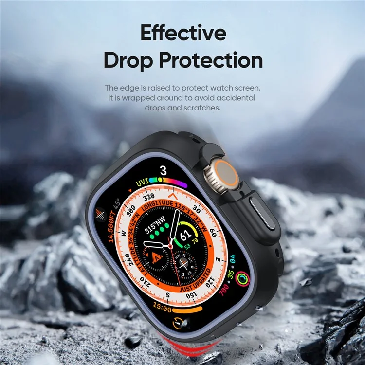 DUX DUCIS Bamo Series for Apple Watch Ultra 2 / Ultra 49mm Watch Case PC+TPU Cover - Black / Grey
