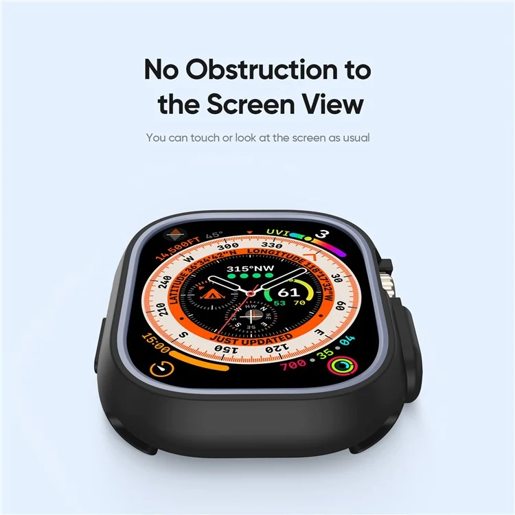 DUX DUCIS Bamo Series for Apple Watch Ultra 2 / Ultra 49mm Watch Case PC+TPU Cover - Black / Grey