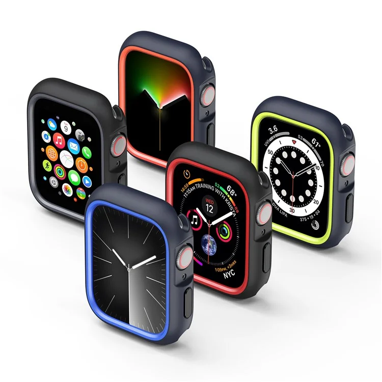 DUX DUCIS Bamo-Serie für Apple Watch Series 9 8 7 45mm Gehäuse Anti-Drop Watch Cover - Schwarz / Rot