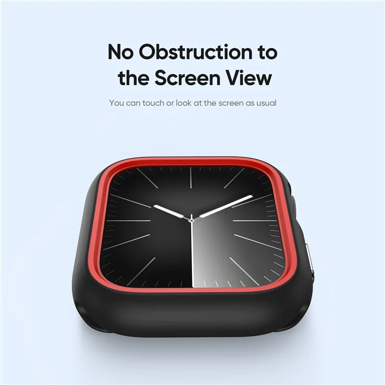 DUX DUCIS Bamo-Serie für Apple Watch Series 9 8 7 45mm Gehäuse Anti-Drop Watch Cover - Schwarz / Rot