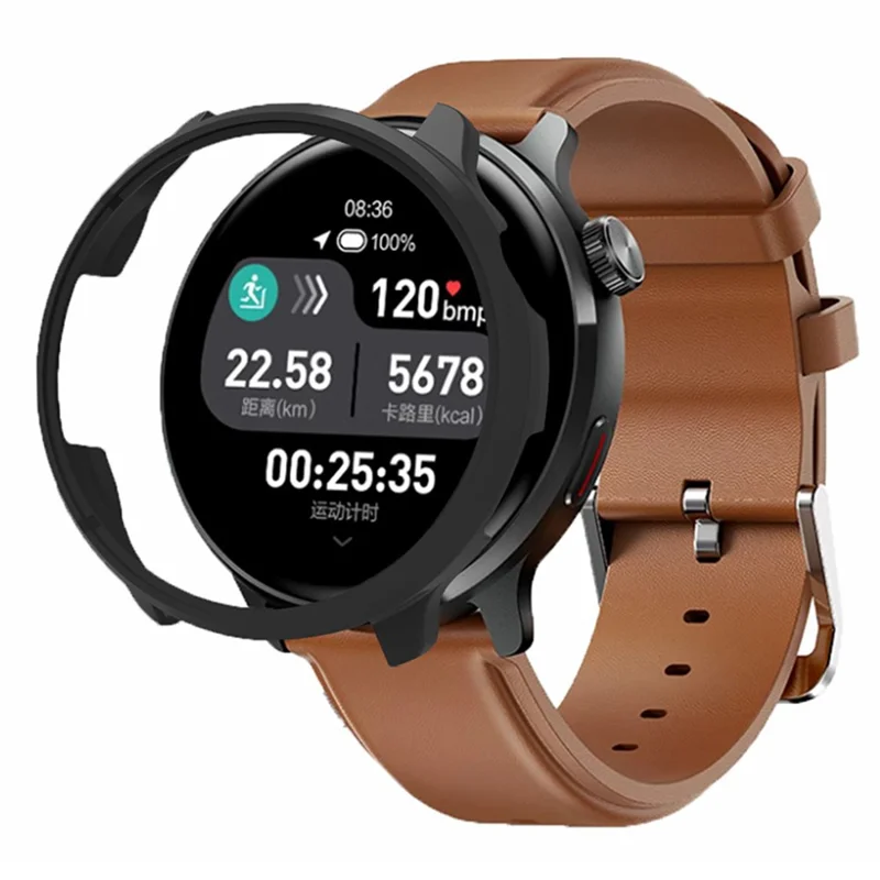 For Mibro Watch Lite2 Watch Protective Frame PC Anti-scratch Half Wrapped Cover - Black