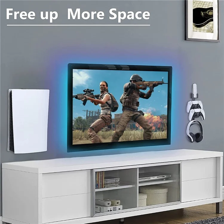 Universal Metal Wall Mount Holder for PS5 Game Console, Controller, Headset Storage Display Stand