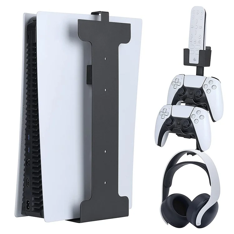 Universal Metal Wall Mount Holder for PS5 Game Console, Controller, Headset Storage Display Stand