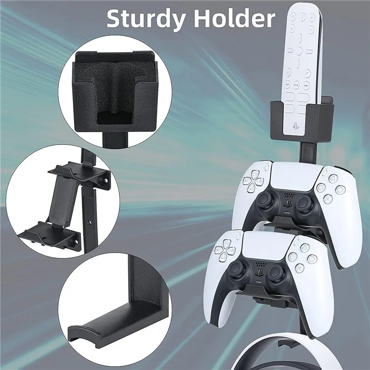 Universal Metal Wall Mount Holder for PS5 Game Console, Controller, Headset Storage Display Stand