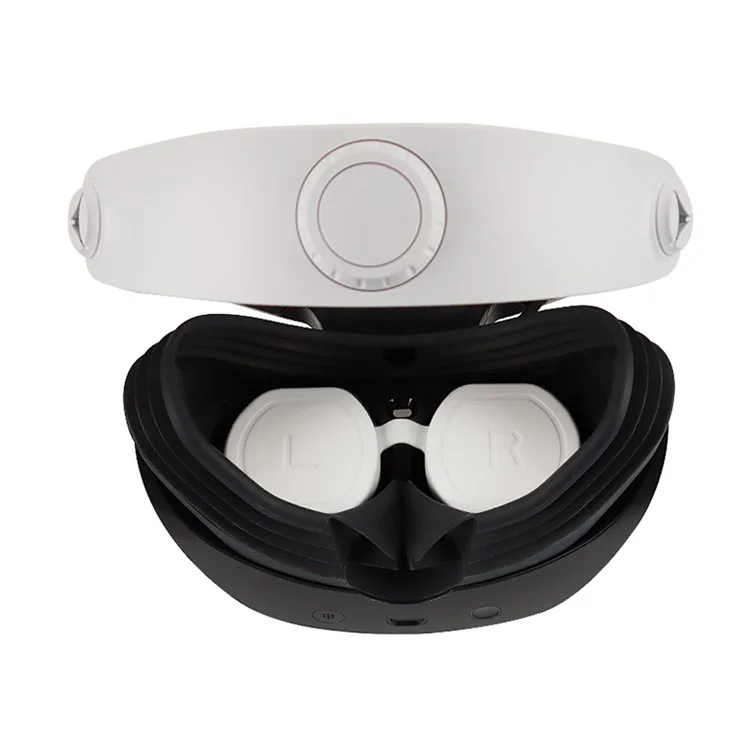 Para Sony PlayStation VR2 Capa de Silicone para Headset + Proteção de Lente + 2 Protetores de Polegar - Preto