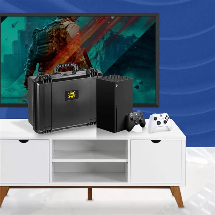 DEVASO Para Microsoft Xbox Series X Caixa de Armazenamento Portátil PP Caixa de Transporte à Prova d'Água Anti-choque para Console de Jogo