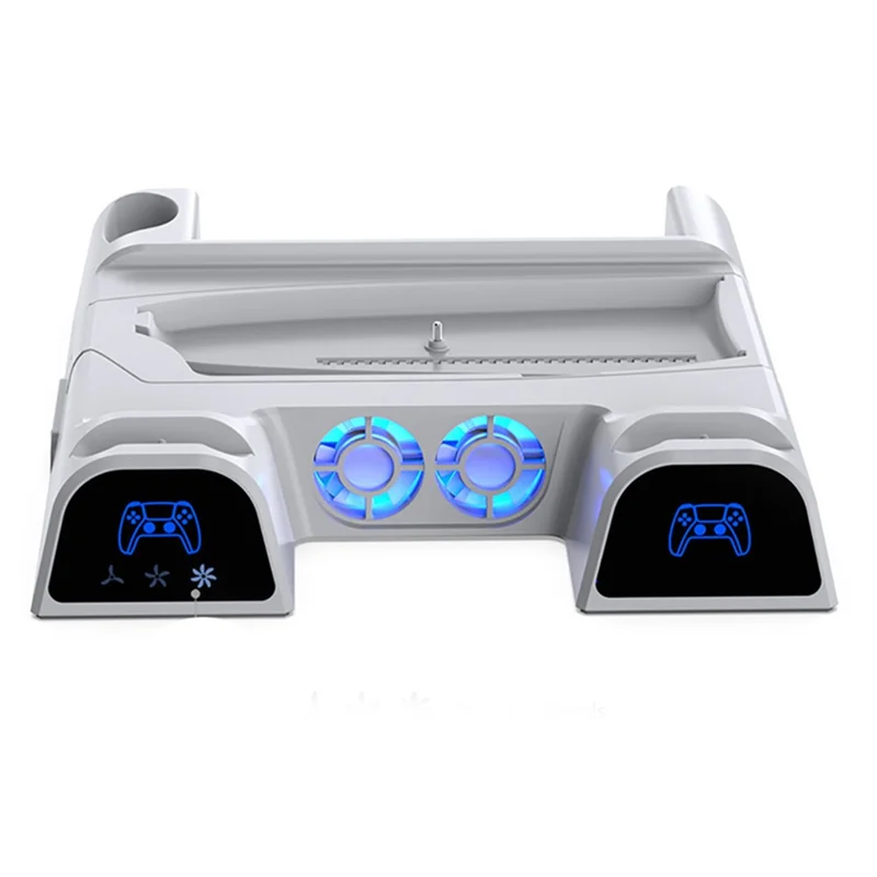 DOBE TP5-3532B For Sony PS5 Slim Cooling Stand with Blue Light – Controller Charging, Disc Storage
