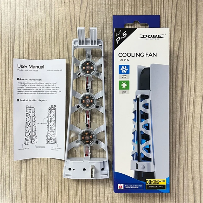 DOBE TP5-1523 Portable Cooling Fan with USB Output for Sony PS5 Game Console - White