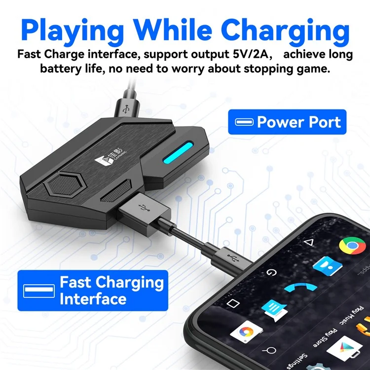 GAMWING Elite Converter+G2 Mouse+K12 Mute Keyboard+Phone Bracket Stand