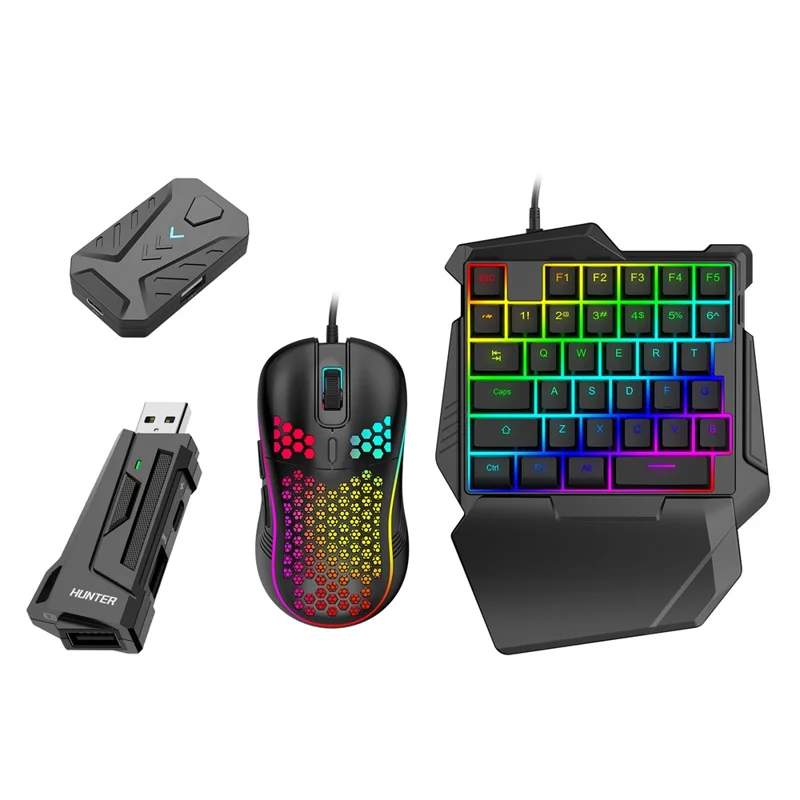 GAMWING Mix Master Converter + Hunter Adapter + G7 Keyboard + GM86 Mouse Set