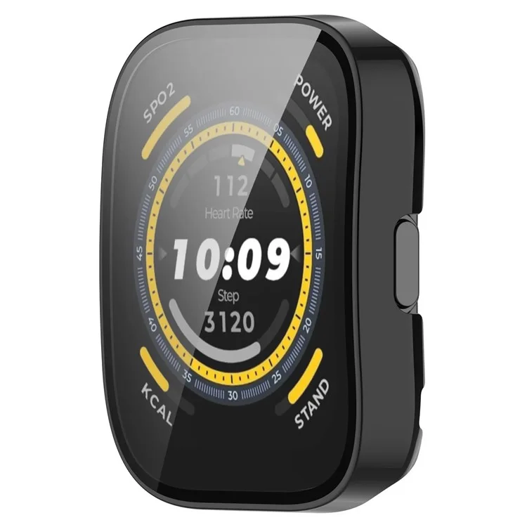 Pour Huami Amazfit Bip 5 Watch Case Anti-scratch Hard PC Protective Cover avec Film en Verre Trempé - Noir