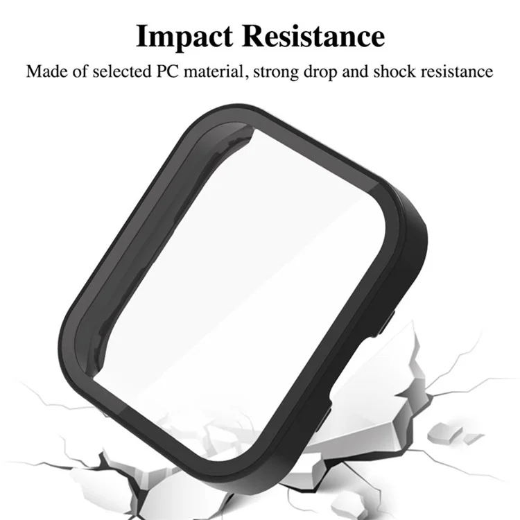 Pour Huami Amazfit Bip 5 Watch Case Anti-scratch Hard PC Protective Cover avec Film en Verre Trempé - Noir
