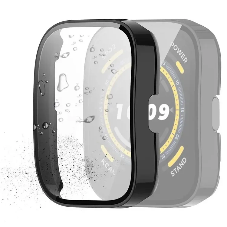 Pour Huami Amazfit Bip 5 Watch Case Anti-scratch Hard PC Protective Cover avec Film en Verre Trempé - Noir