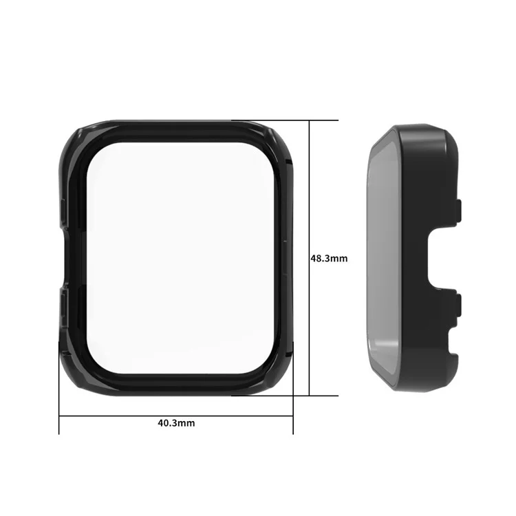 Pour Huami Amazfit Bip 5 Watch Case Anti-scratch Hard PC Protective Cover avec Film en Verre Trempé - Noir