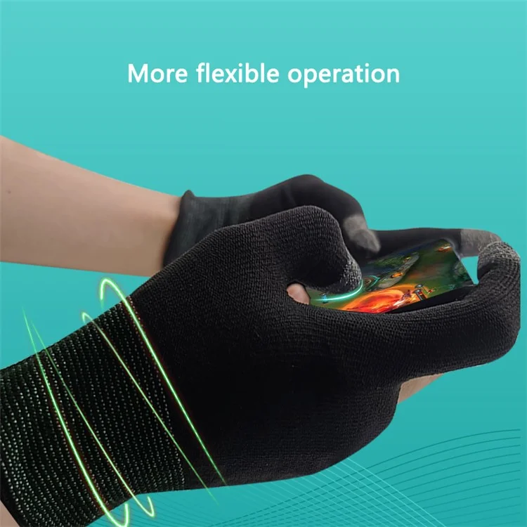 1 Pair Touchscreen Gaming Gloves High-Sensitive Anti-Sweat Seamless Game Gloves - Black