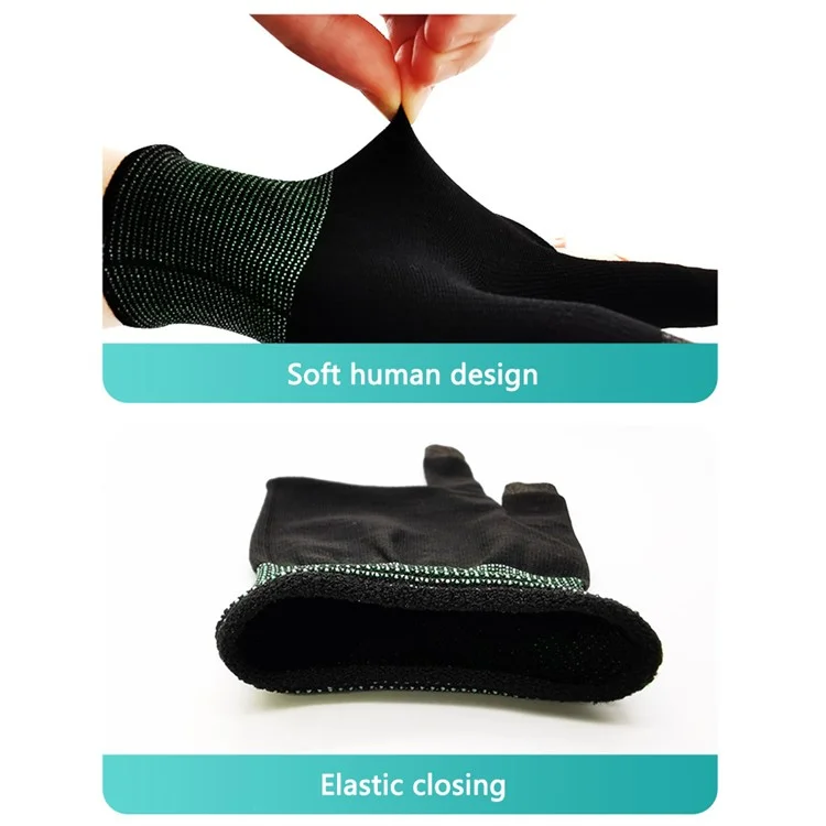 1 Pair Touchscreen Gaming Gloves High-Sensitive Anti-Sweat Seamless Game Gloves - Black