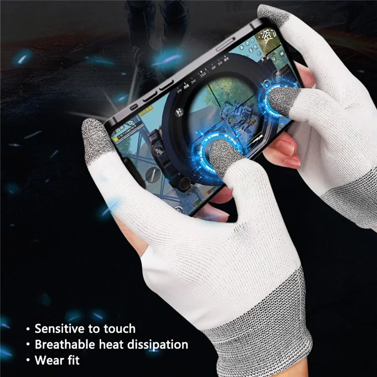 1 Pair Touchscreen Gaming Gloves High-Sensitive Anti-Sweat Seamless Game Gloves - Black