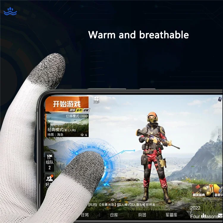 1 Pair Touchscreen Gaming Gloves High-Sensitive Anti-Sweat Seamless Game Gloves - Black
