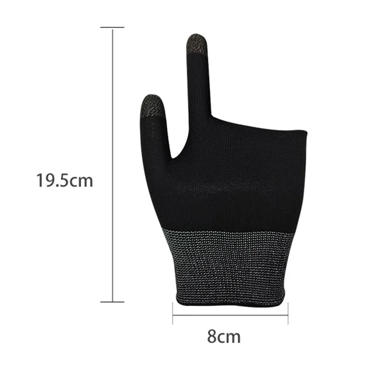 1 Pair Touchscreen Gaming Gloves High-Sensitive Anti-Sweat Seamless Game Gloves - Black