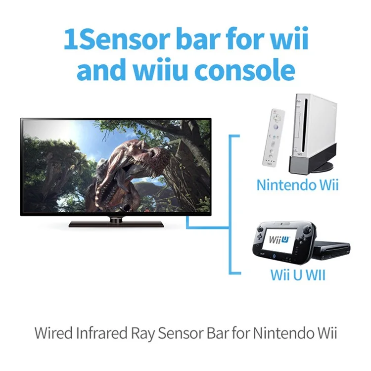 For Nintendo Wii U / Wii Wired Signal Receiver Infrared Ray Sensor Bar