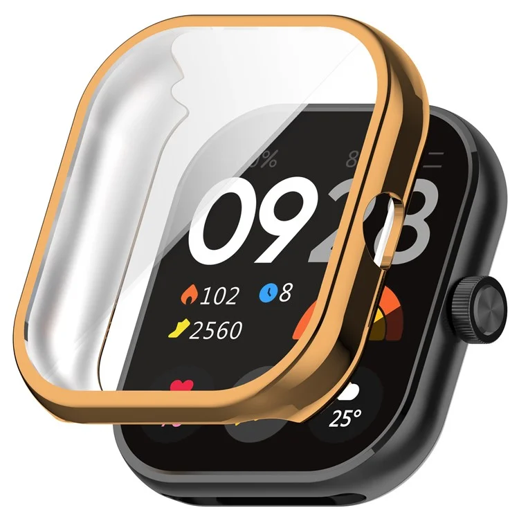 For Xiaomi Redmi Watch 4 TPU Watch Protective Case Electroplating Anti-drop Frame - Rose Gold