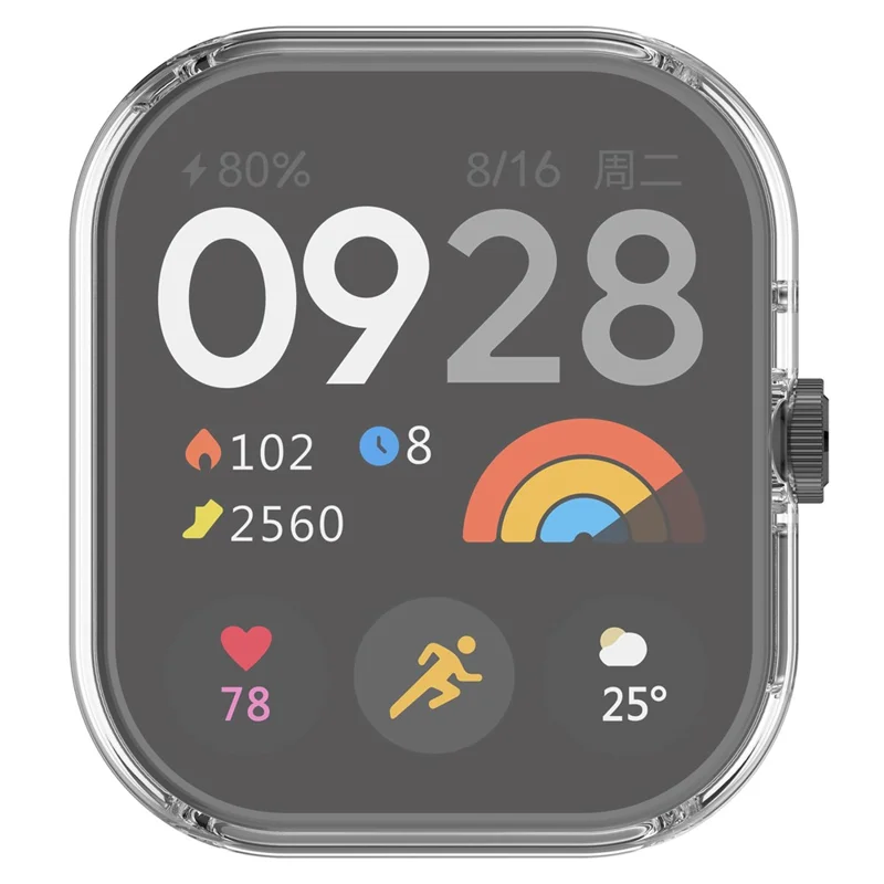 Pour Xiaomi Redmi Watch 4 Étui de protection en TPU transparent Anti-collision Frame