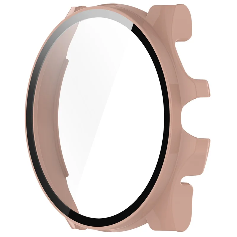 For TicWatch Pro 5 Hard PC Watch Case with Built-in Tempered Glass Screen Protector - Pink