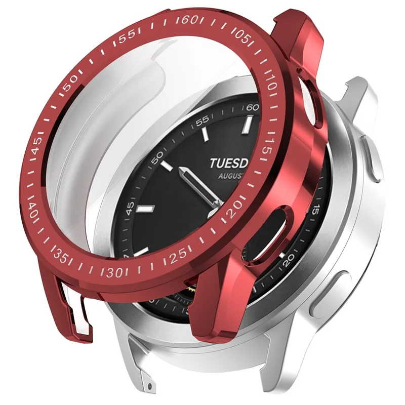 Für Xiaomi Watch S3 TPU Watch Protective Case Electroplating Anti-drop Cover - Rot