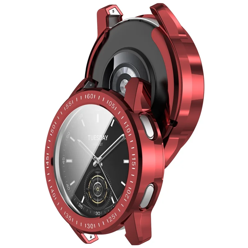 Für Xiaomi Watch S3 TPU Watch Protective Case Electroplating Anti-drop Cover - Rot