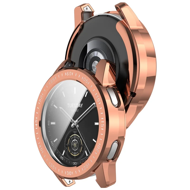 For Xiaomi Watch S3 TPU Watch Protective Case Electroplating Anti-drop Cover - Rose Gold