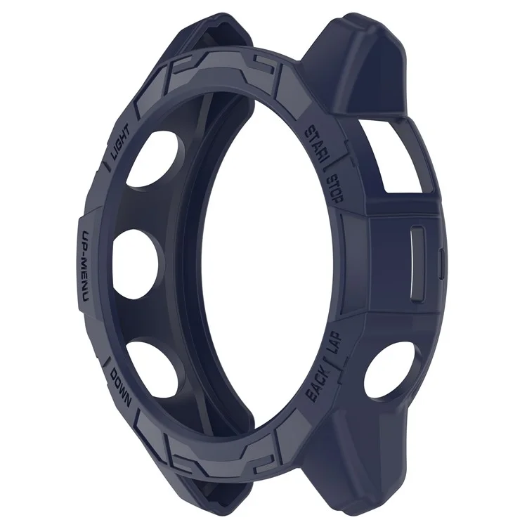 For Garmin Quatix 7 Pro Anti-collision TPU Smartwatch Case Hollow Protective Frame - Midnight Blue