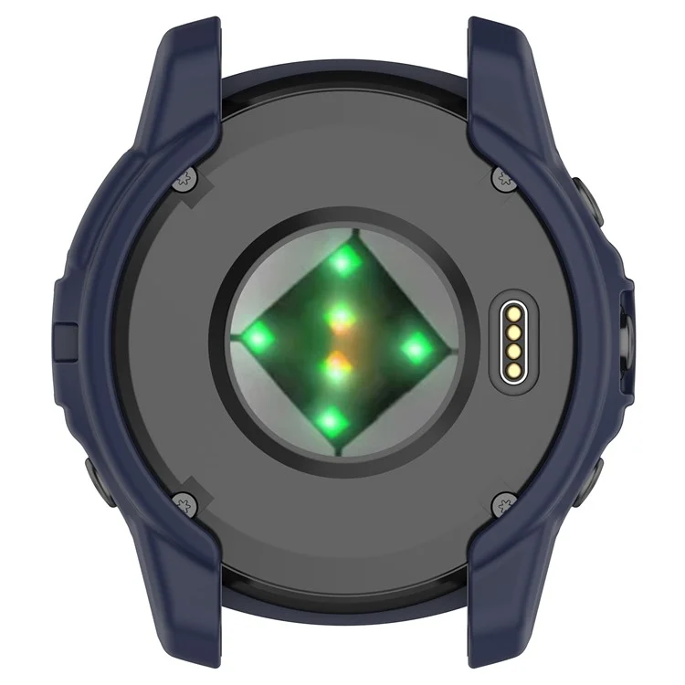 For Garmin Quatix 7 Pro Anti-collision TPU Smartwatch Case Hollow Protective Frame - Midnight Blue