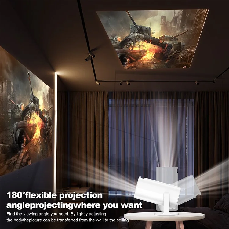 P30 Mini Home 4K Video Projector Dual WiFi Bluetooth-compatible Portable Projector - UK Plug