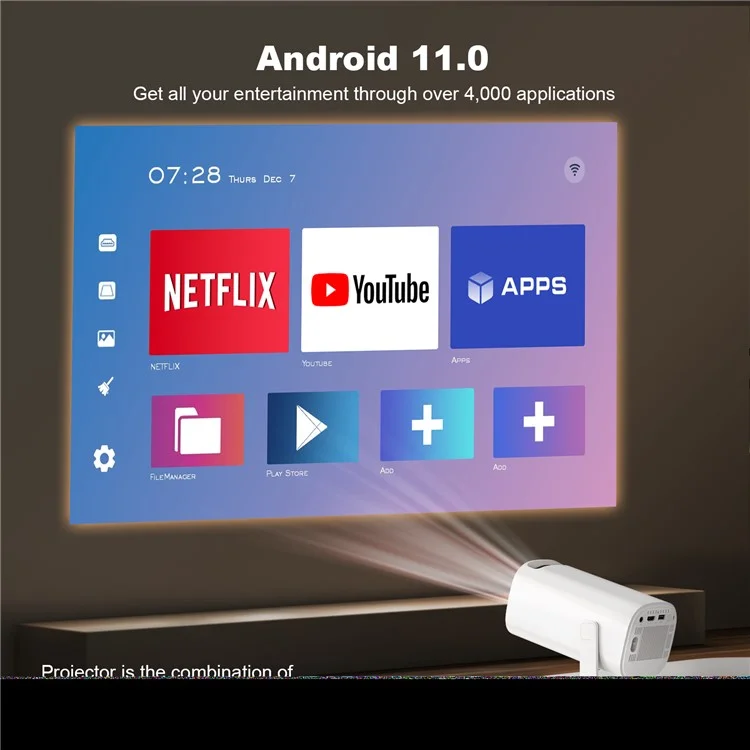 P30 Mini Home 4K Video Projector Dual WiFi Bluetooth-compatible Portable Projector - UK Plug