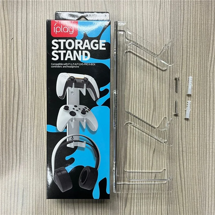 IPLAY Para PS5 / PS4 / Xbox / Switch Suporte para Controle de Jogo Montado na Parede Suporte para Fone de Ouvido