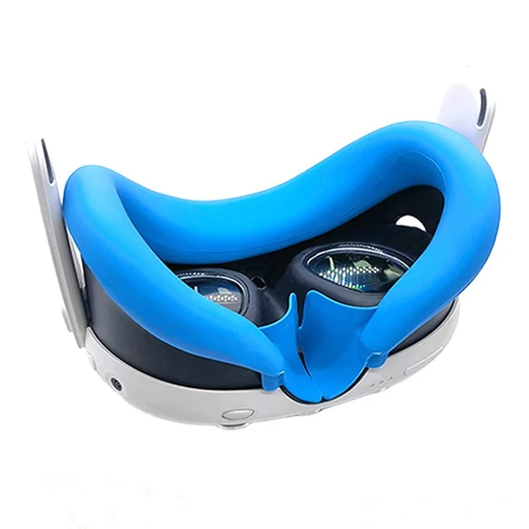 For Meta Quest 3 VR Headset Silicone Face Mask + Lens Protective Cover + 2 Rocker Cap - Black