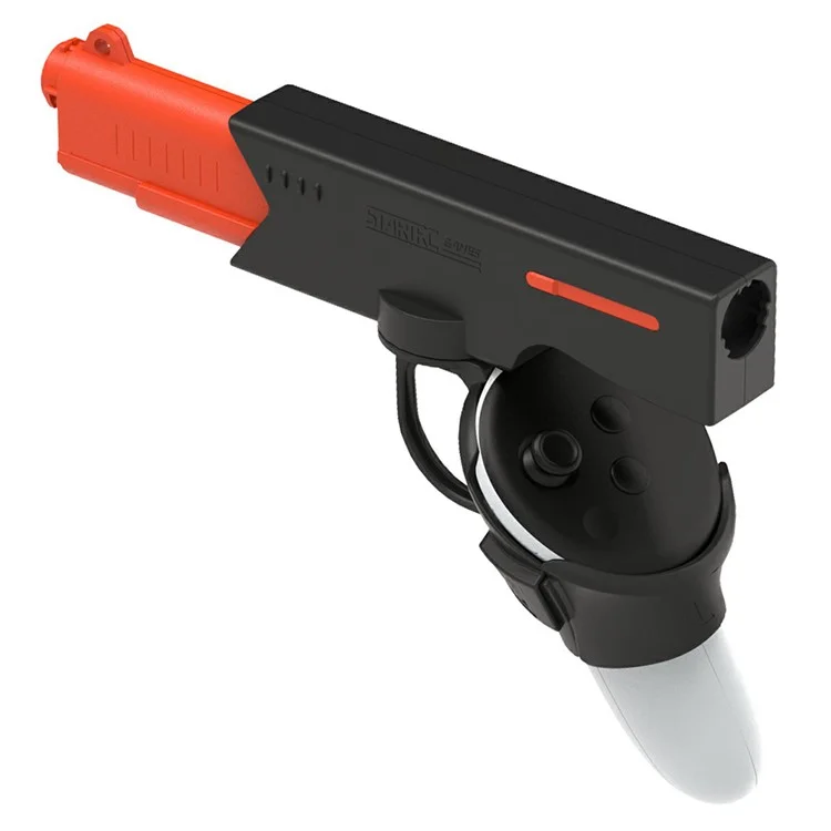 DEVASO Para Meta Quest 3 VR Gaming Auxiliary Tool Magnetic ABS Imitation Gun Shooting Game Handle Cover - Preto