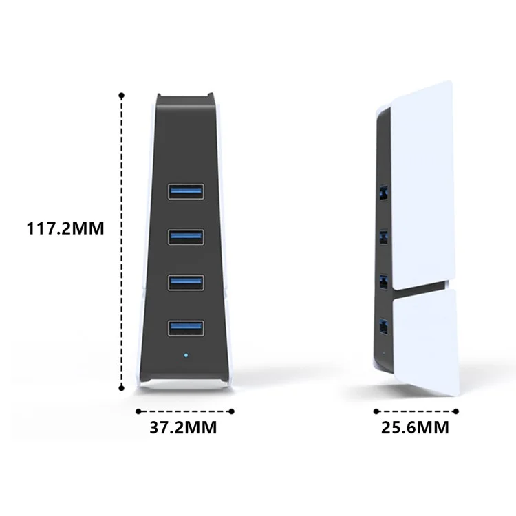 HONSON HS-P5S002 4 Ports USB Hub for Sony PS5 Slim Game Console USB 2.0 Expansion Hub Charger Adapter